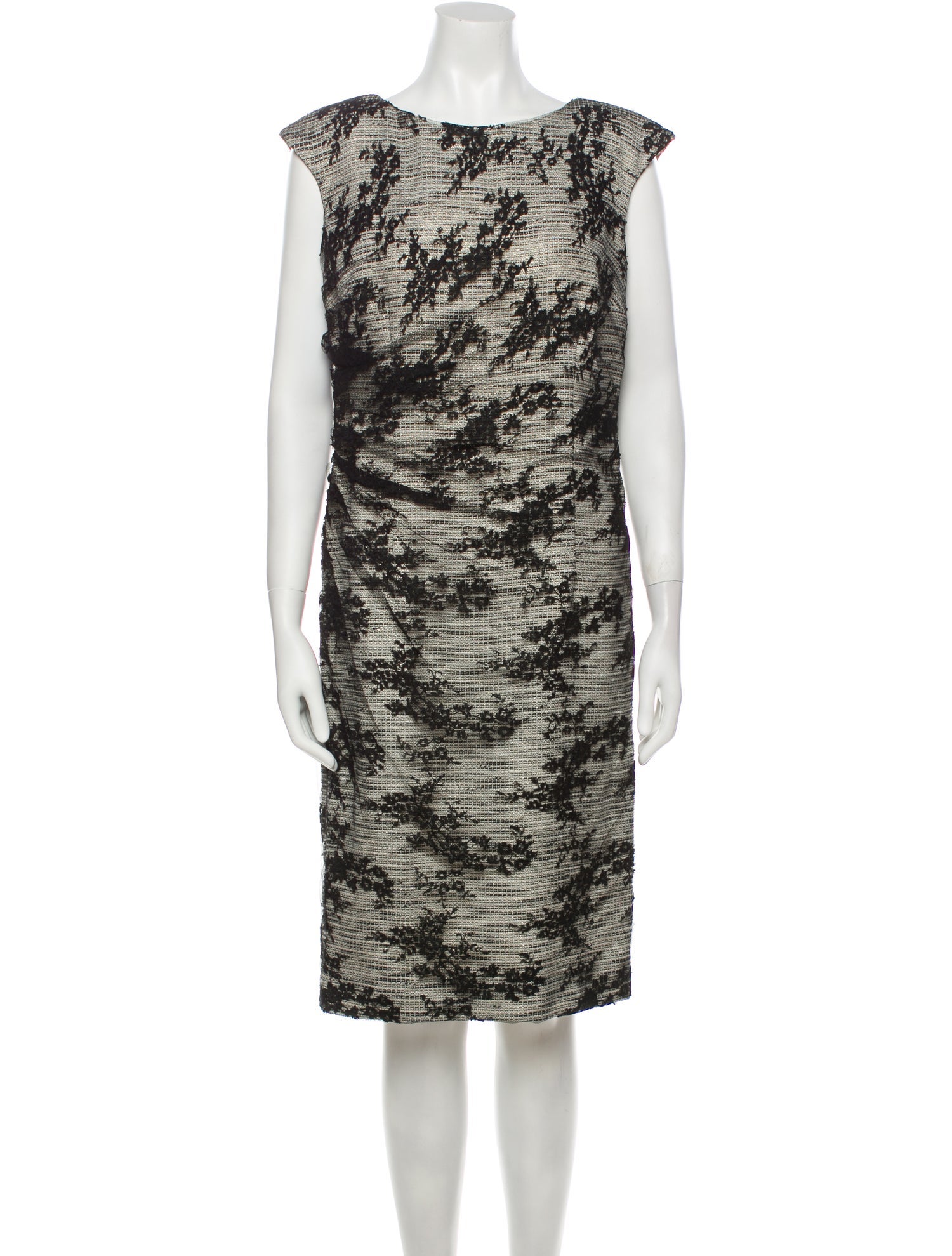 Monique Lhuillier Printed Midi Length Dress