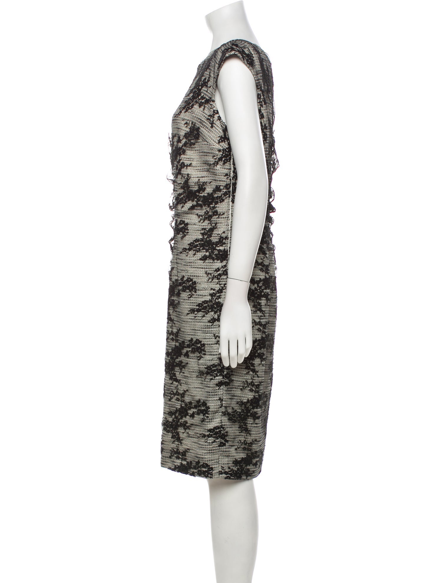 Monique Lhuillier Printed Midi Length Dress