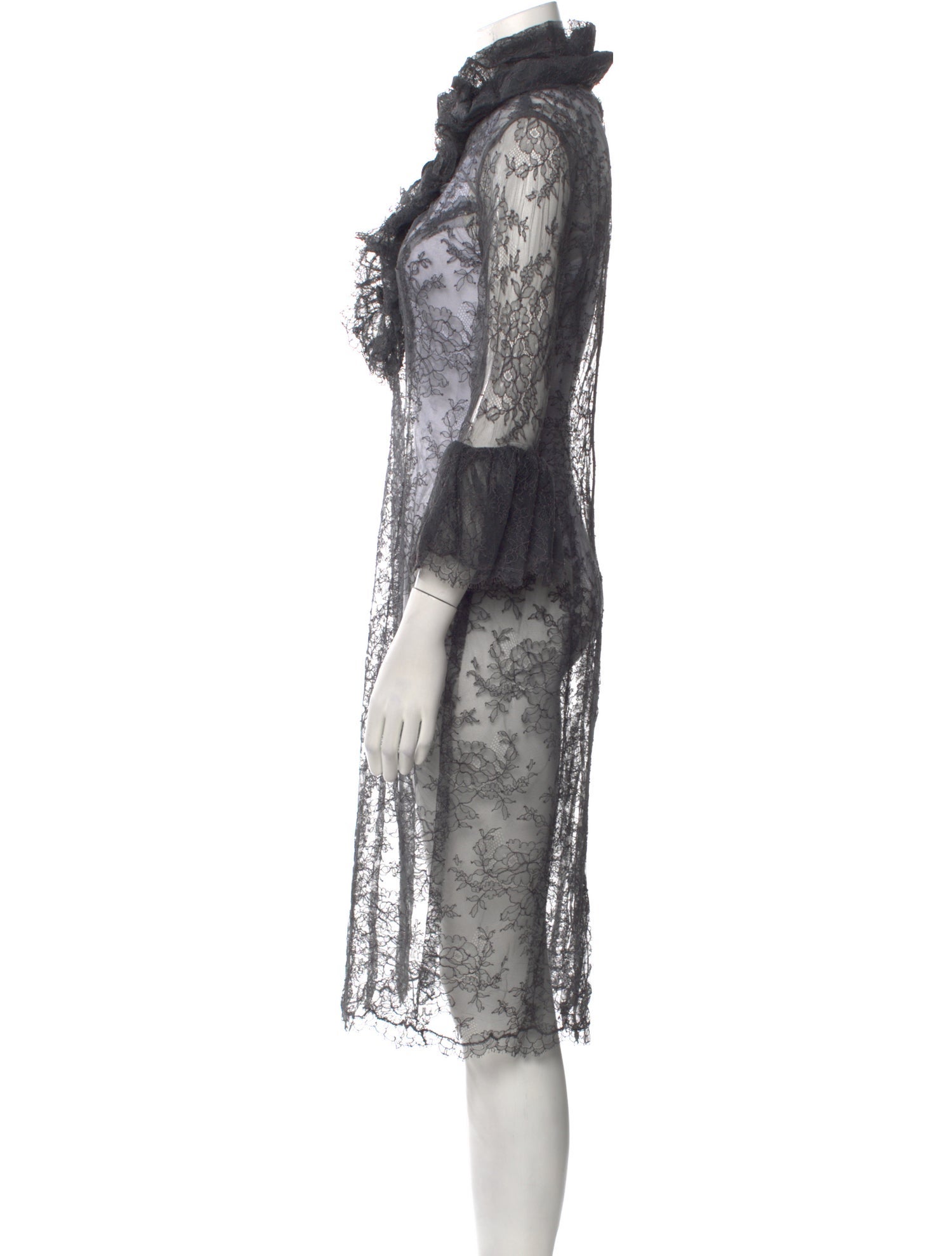 Monique Lhuillier Lace Pattern Midi Length Dress