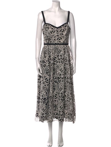 Monique Lhuillier Dresses Lace Pattern Long Dress US 8 | M