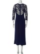 Monique Lhuillier Scoop Neck Long Dress