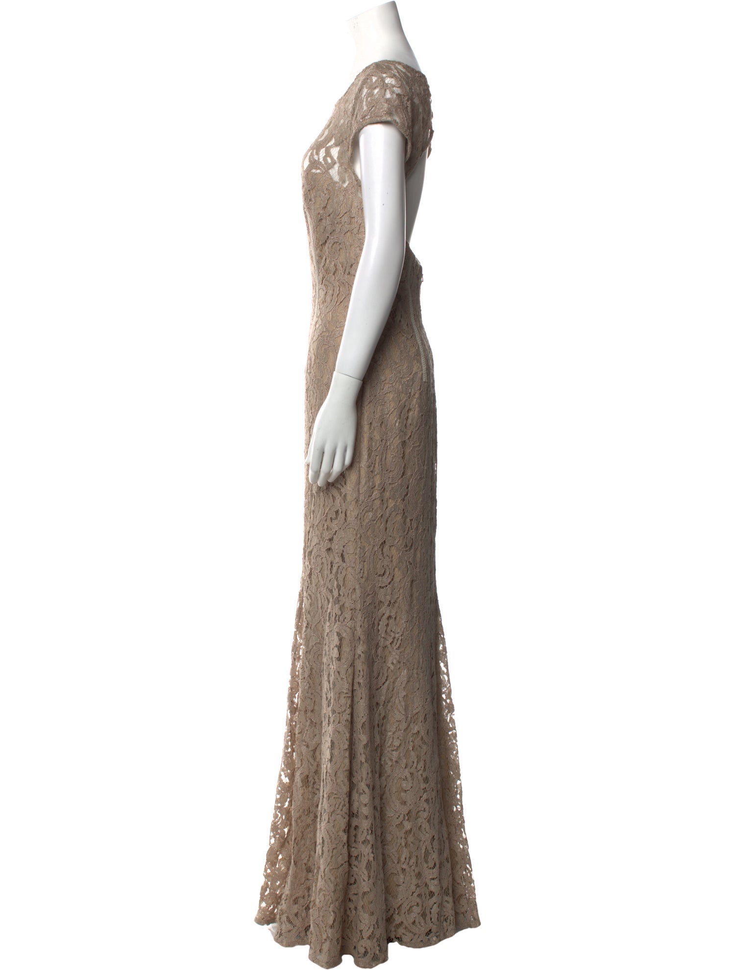 Monique Lhuillier Lace Pattern Long Dress