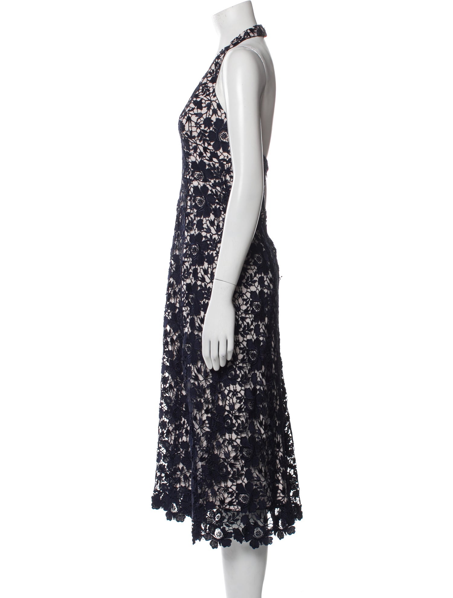 Monique Lhuillier Lace Pattern Midi Length Dress