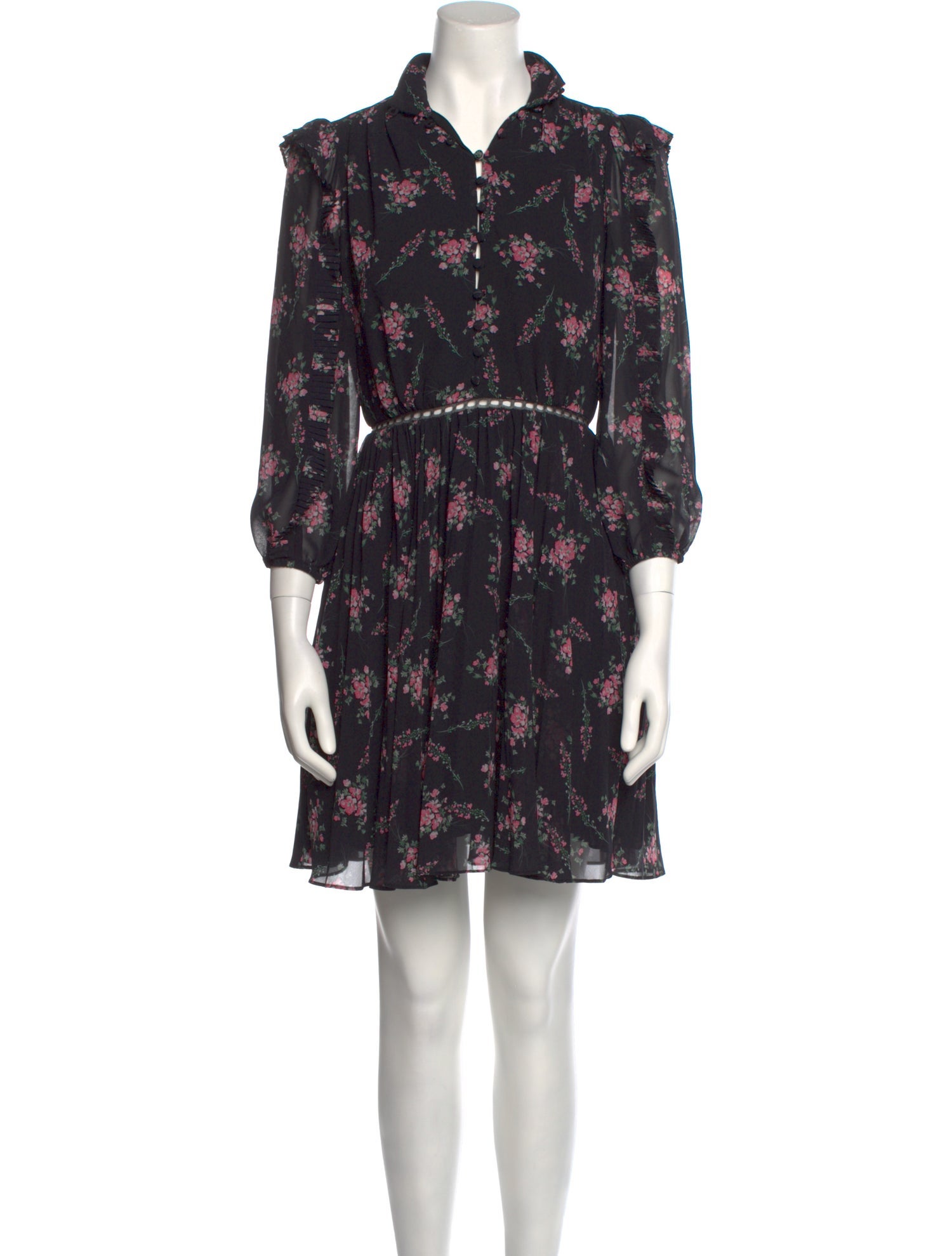 Monique Lhuillier Floral Print Mini Dress