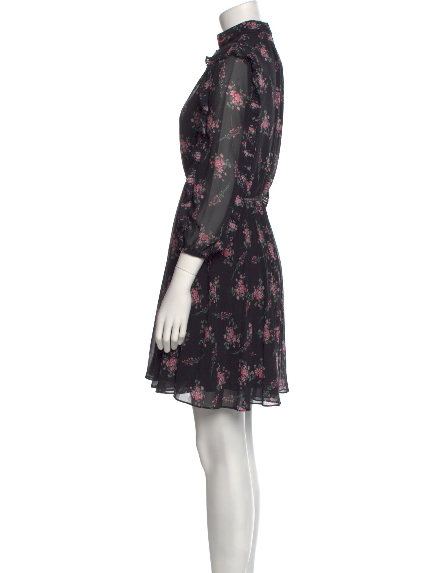 Monique Lhuillier Floral Print Mini Dress