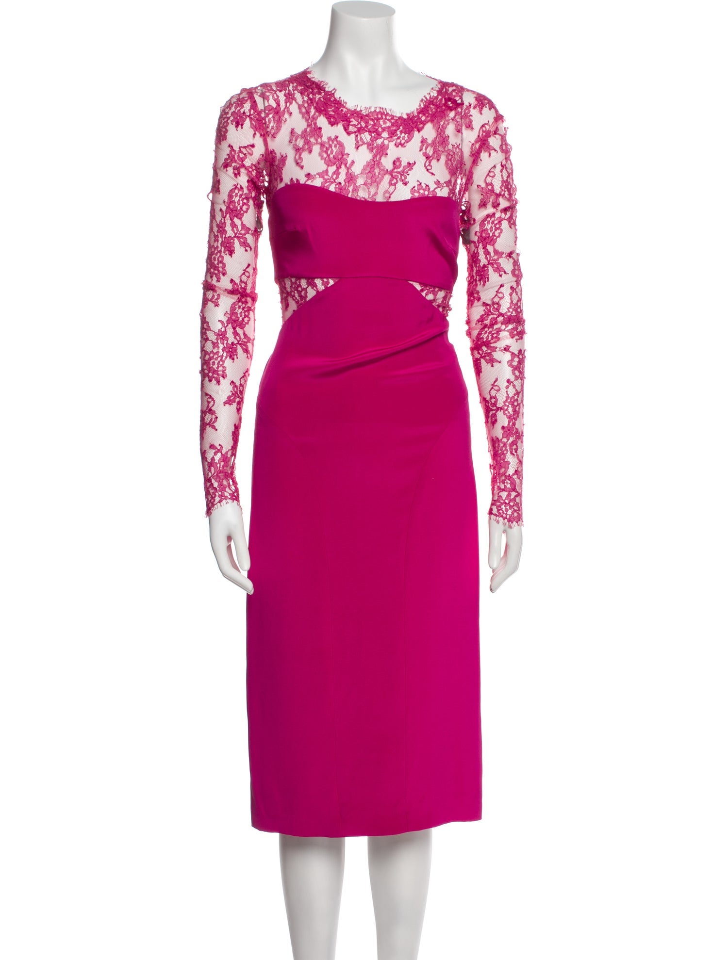 Monique Lhuillier Silk Midi Length Dress