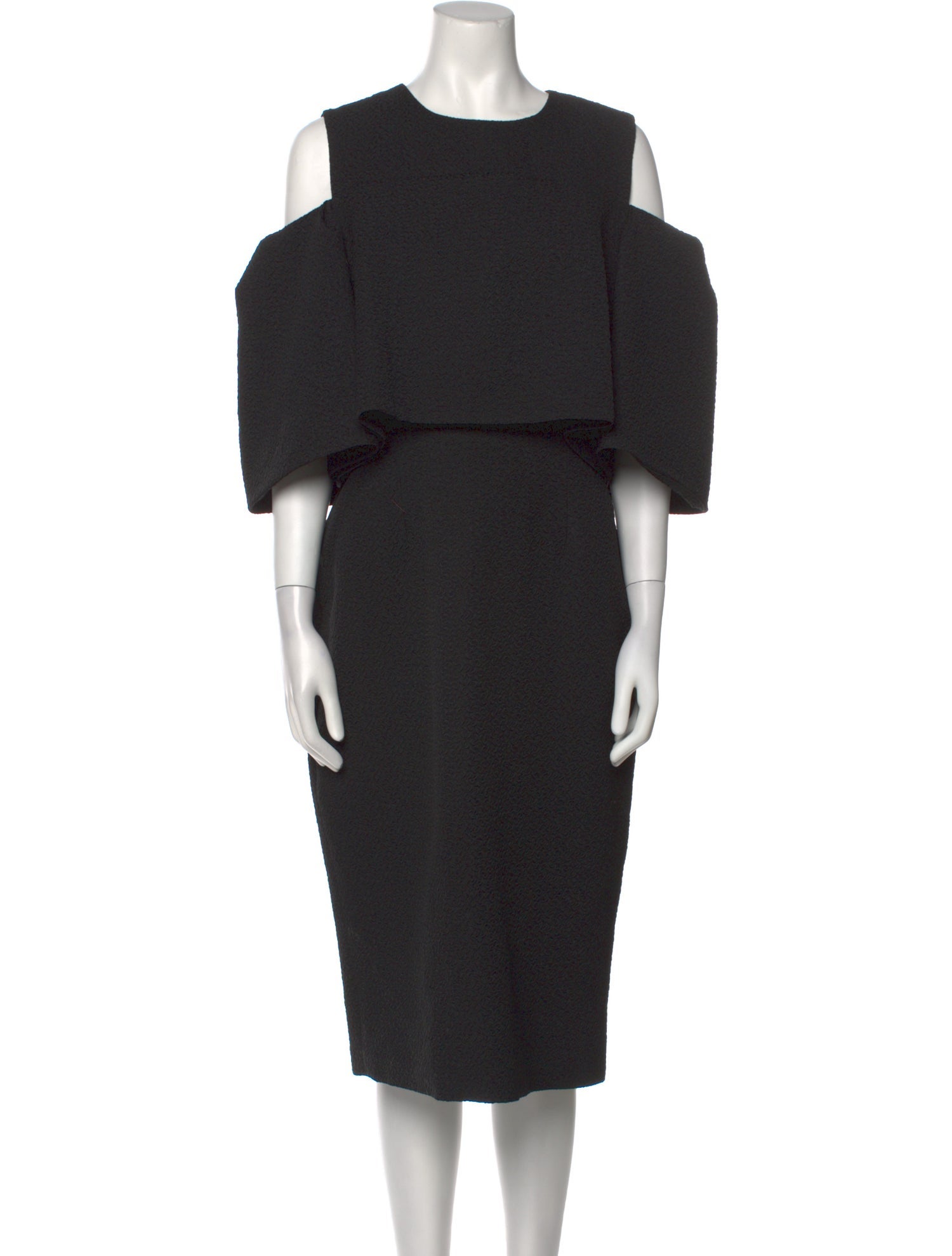 Monique Lhuillier Crew Neck Midi Length Dress