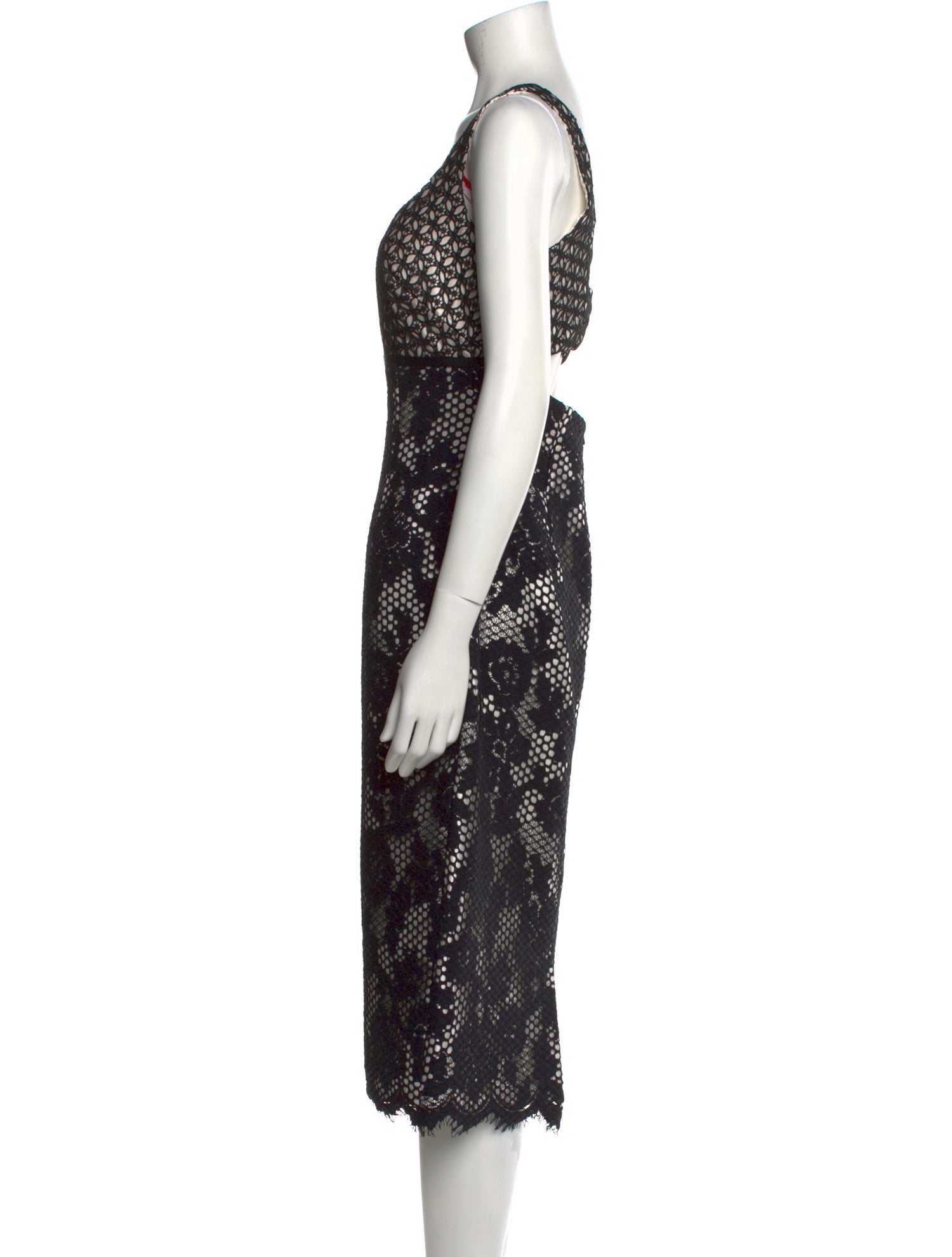 Monique Lhuillier Lace Pattern Midi Length Dress w/ Tags
