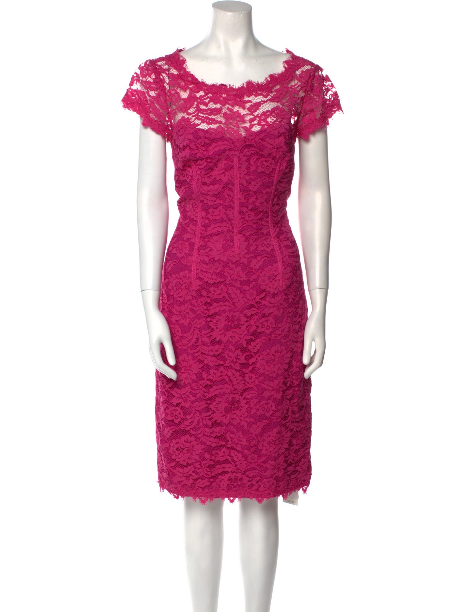Monique Lhuillier Lace Pattern Knee-Length Dress