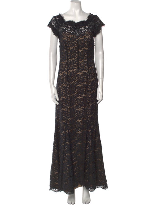 Monique Lhuillier Lace Pattern Long Dress