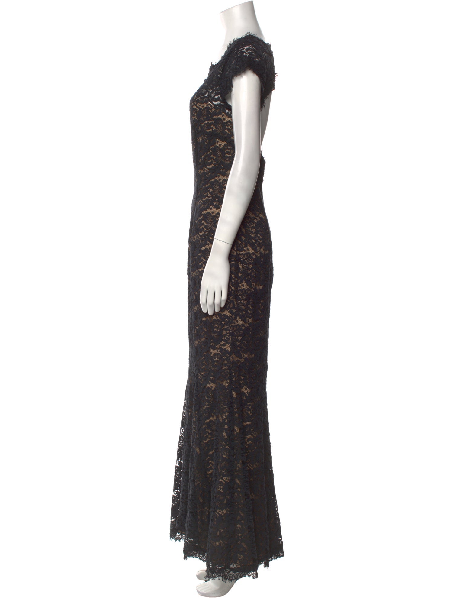 Monique Lhuillier Lace Pattern Long Dress