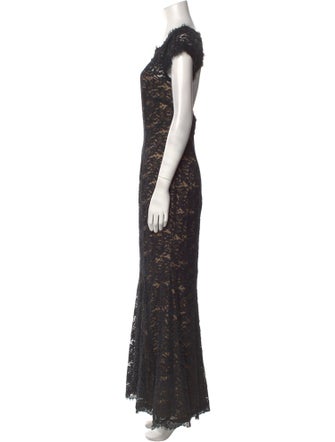 Monique Lhuillier Lace Pattern Long Dress
