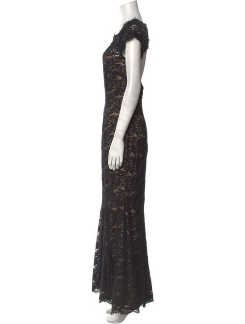 Monique Lhuillier Lace Pattern Long Dress