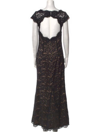 Monique Lhuillier Lace Pattern Long Dress
