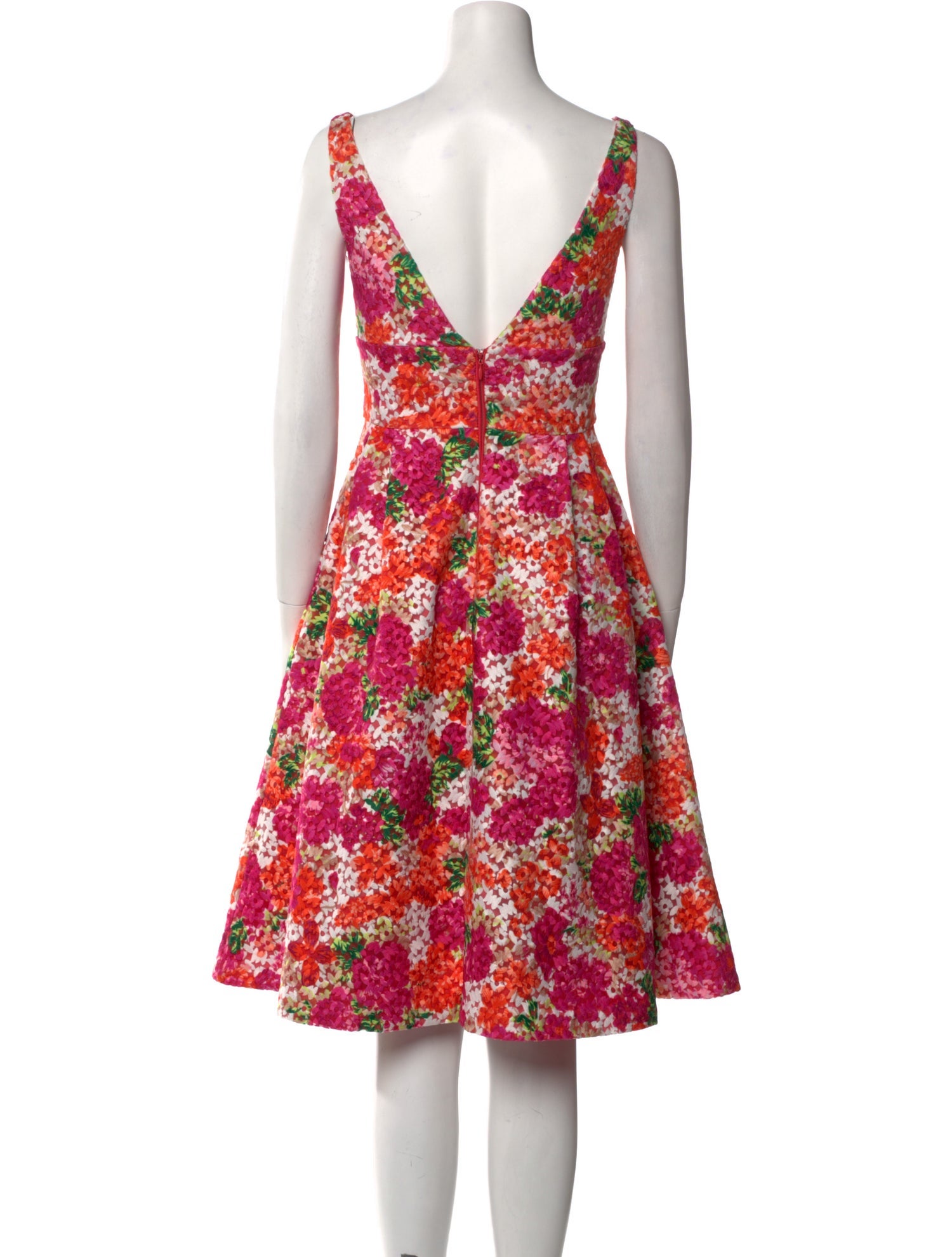 Monique Lhuillier Floral Print Midi Length Dress w/ Tags