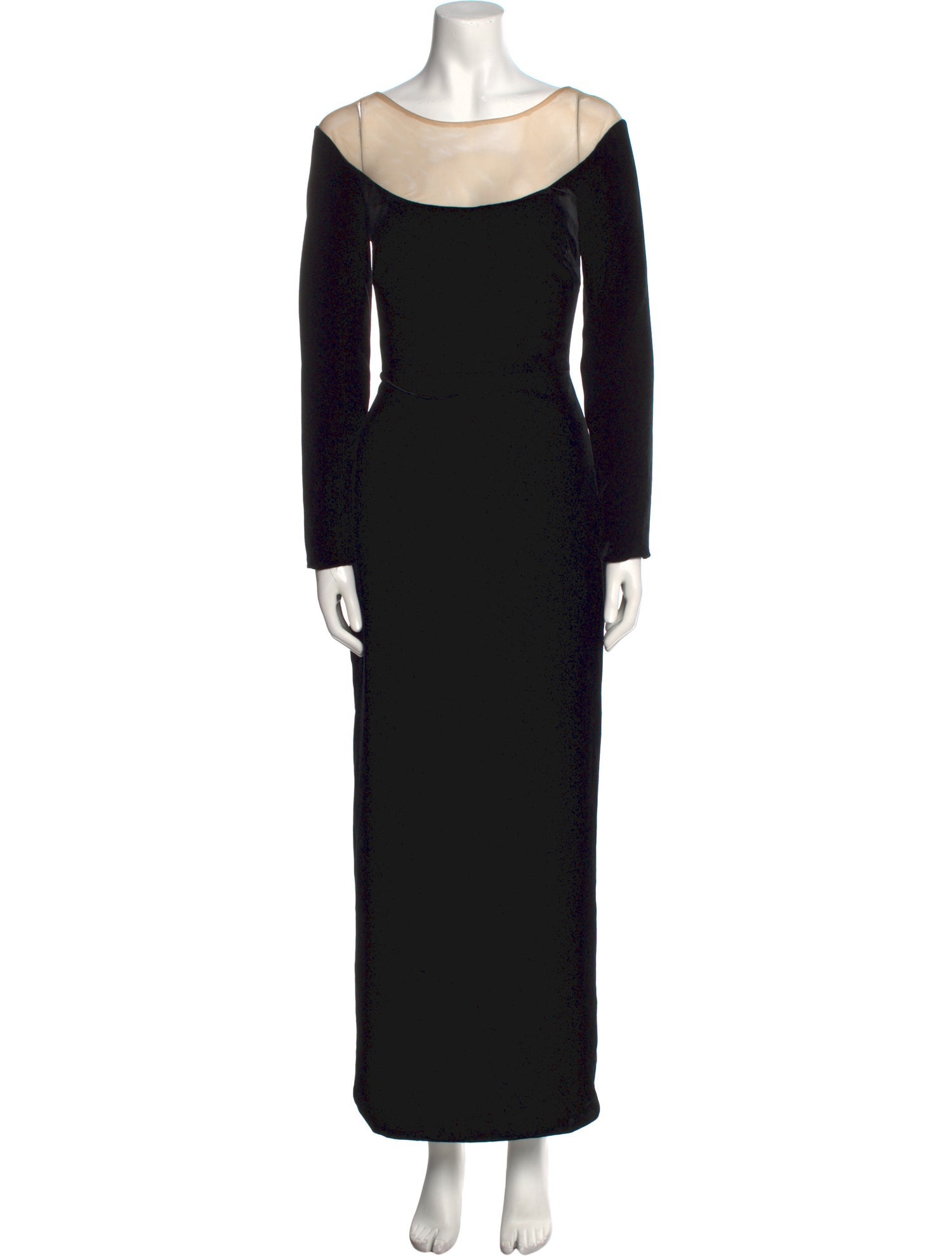 Monique Lhuillier Scoop Neck Long Dress