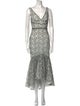 Monique Lhuillier Lace Pattern Long Dress
