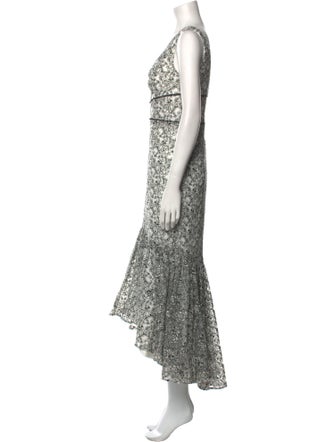 Monique Lhuillier Lace Pattern Long Dress