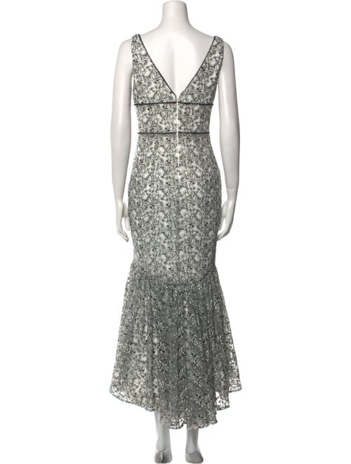 Monique Lhuillier Lace Pattern Long Dress