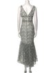 Monique Lhuillier Lace Pattern Long Dress
