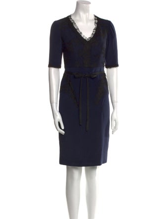 Monique Lhuillier Printed Knee-Length Dress