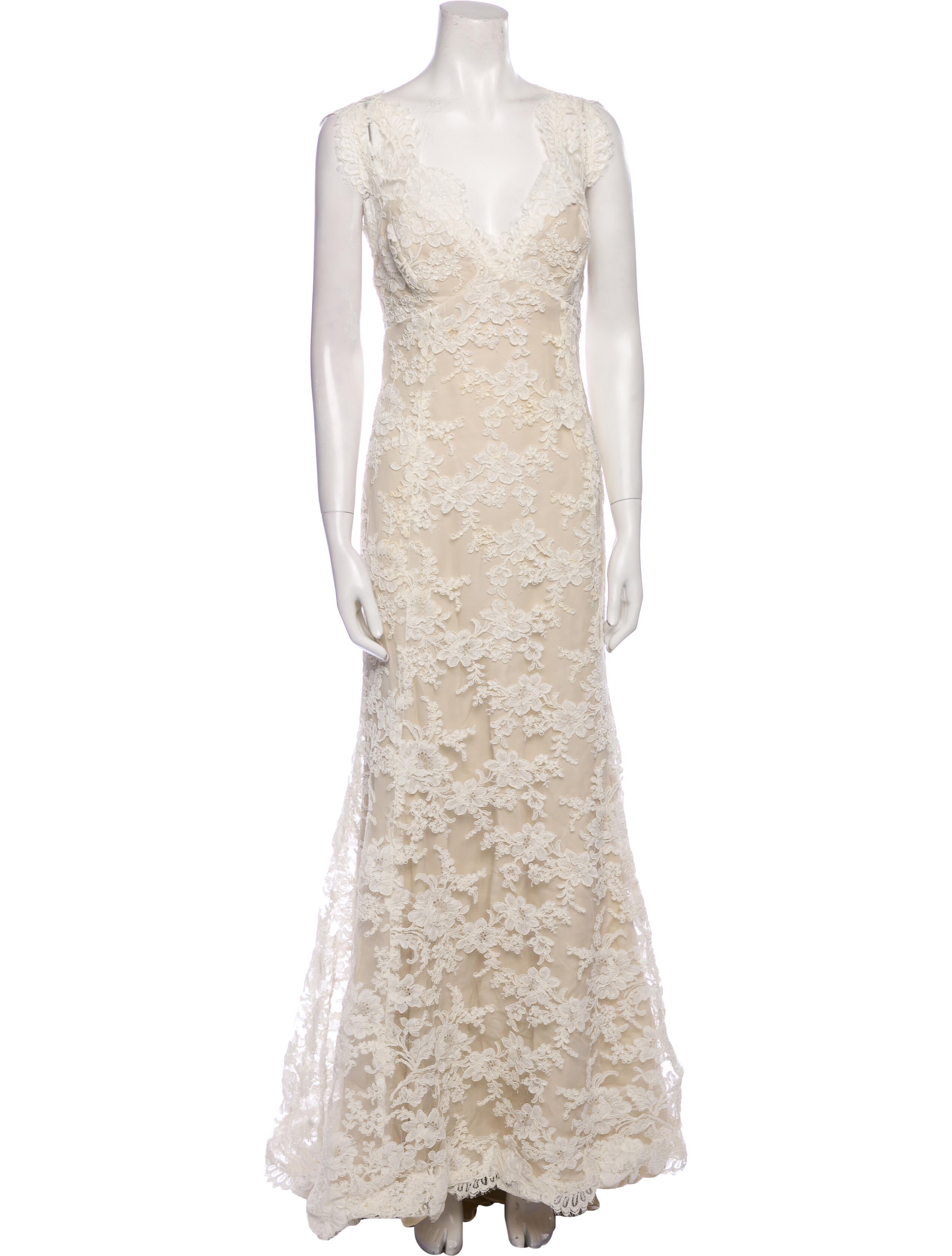 Monique Lhuillier Lace Pattern Long Dress