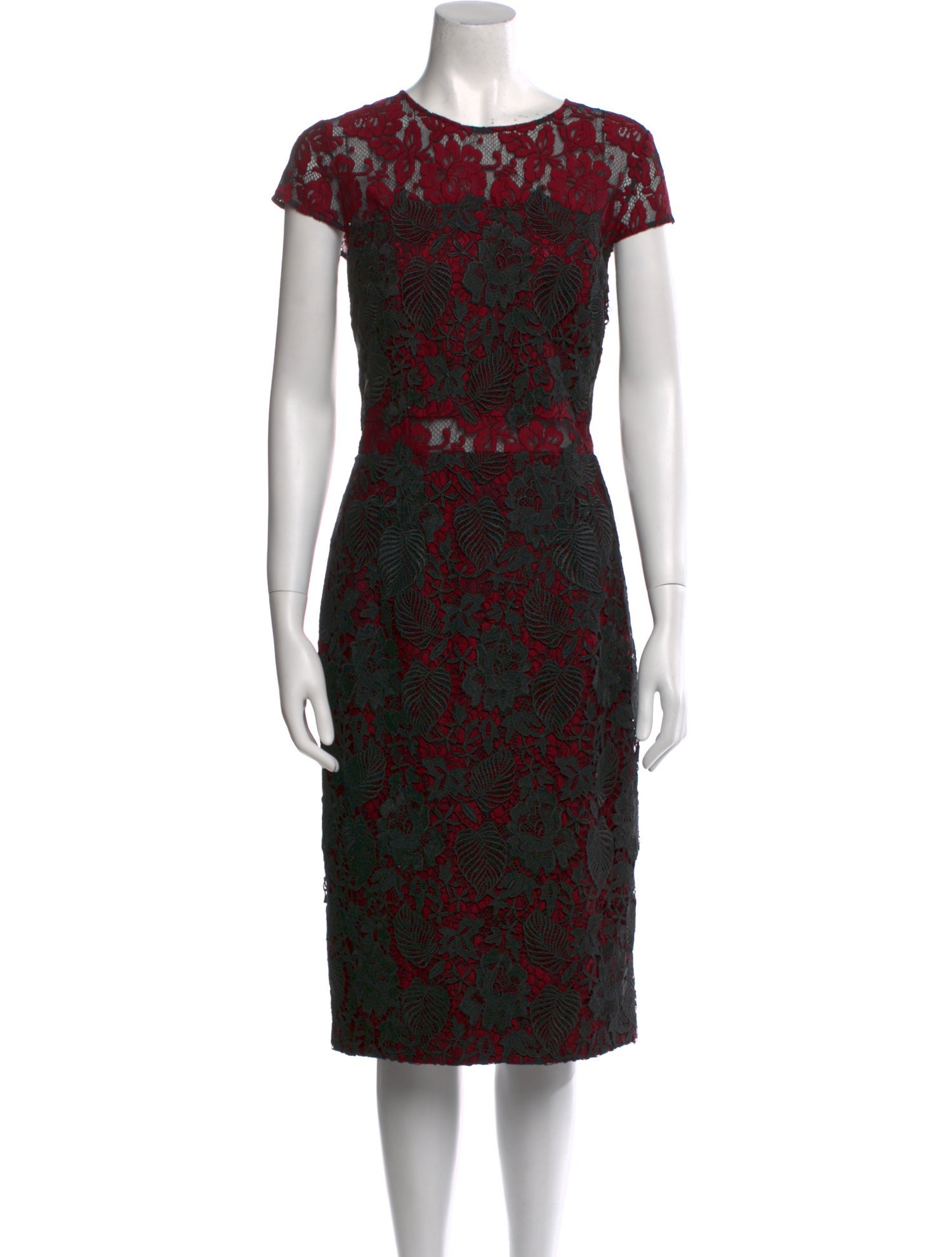 Monique Lhuillier Lace Pattern Midi Length Dress w/ Tags
