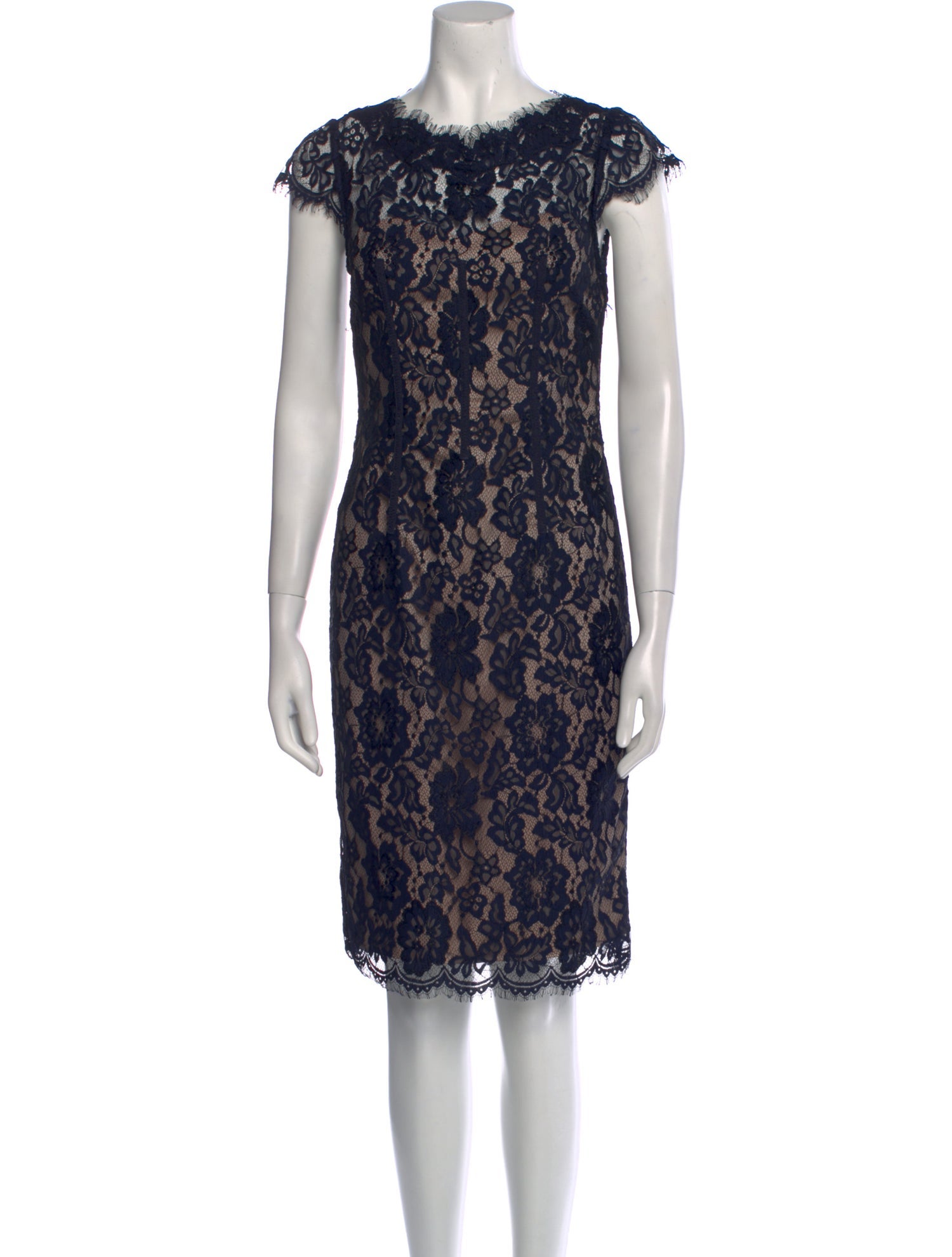 Monique Lhuillier Lace Pattern Knee-Length Dress