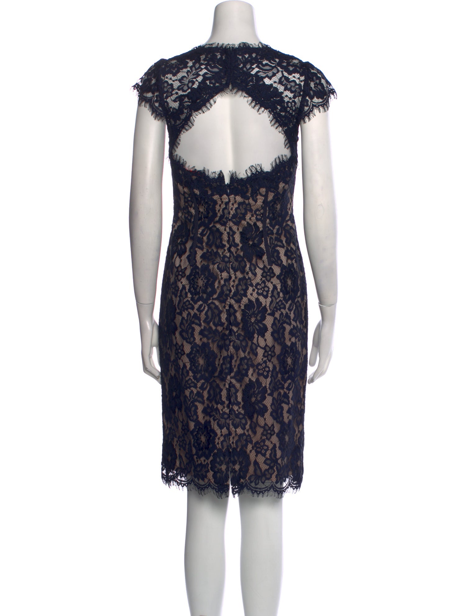 Monique Lhuillier Lace Pattern Knee-Length Dress