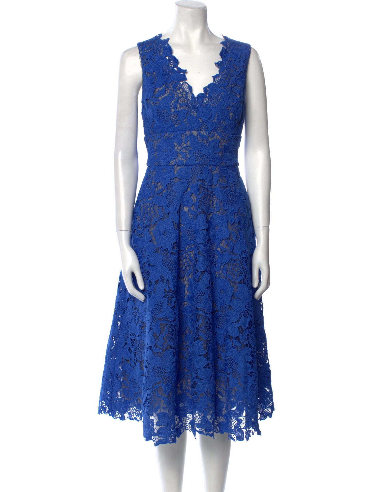 Monique Lhuillier Lace Pattern Midi Length Dress