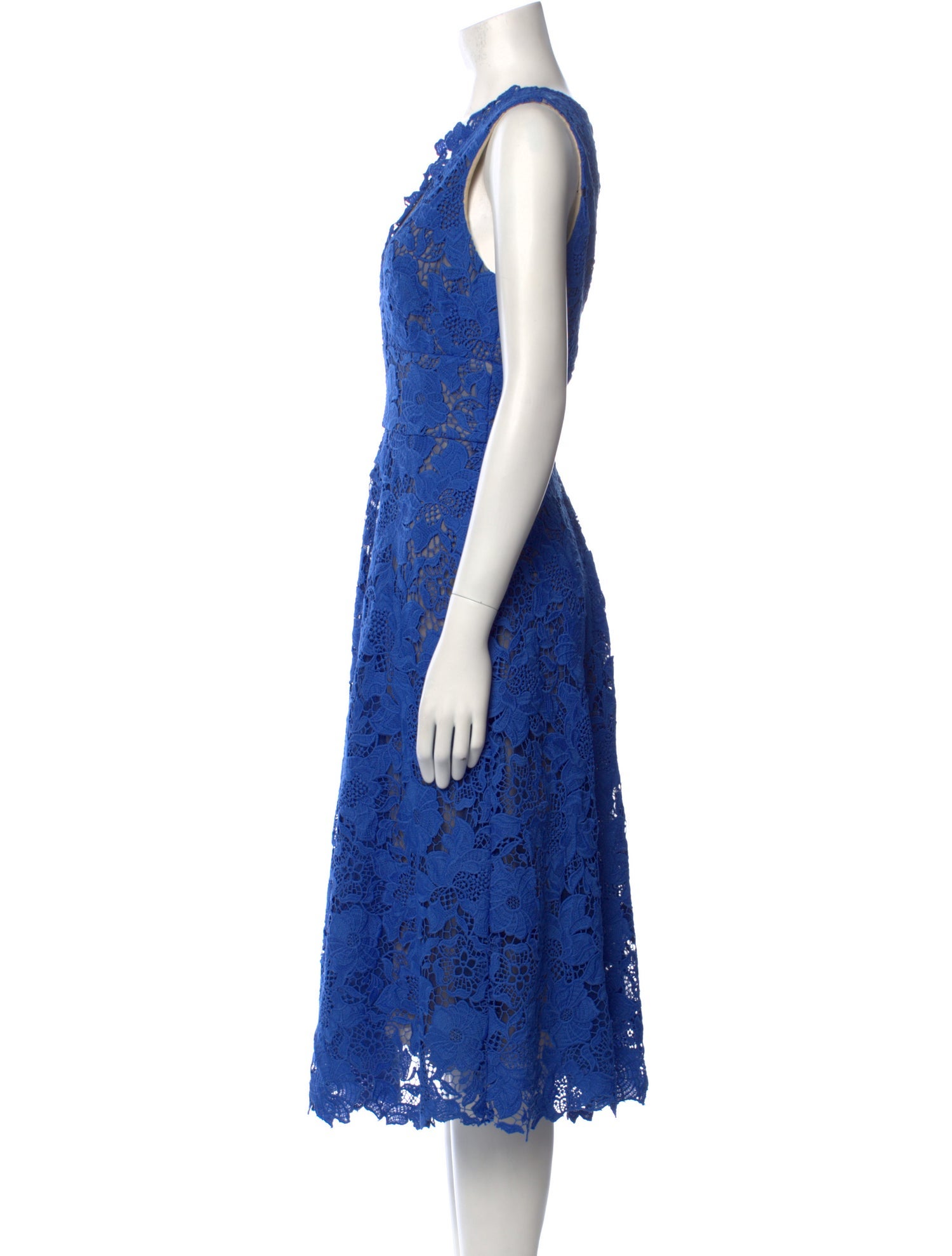 Monique Lhuillier Lace Pattern Midi Length Dress