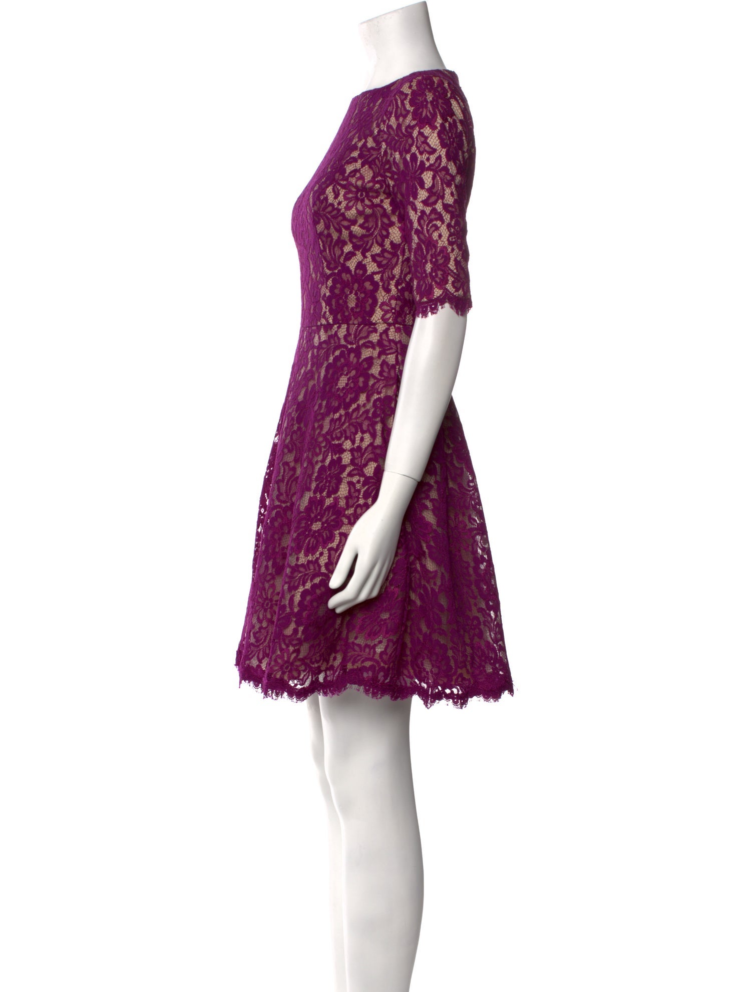 Monique Lhuillier Lace Pattern Mini Dress