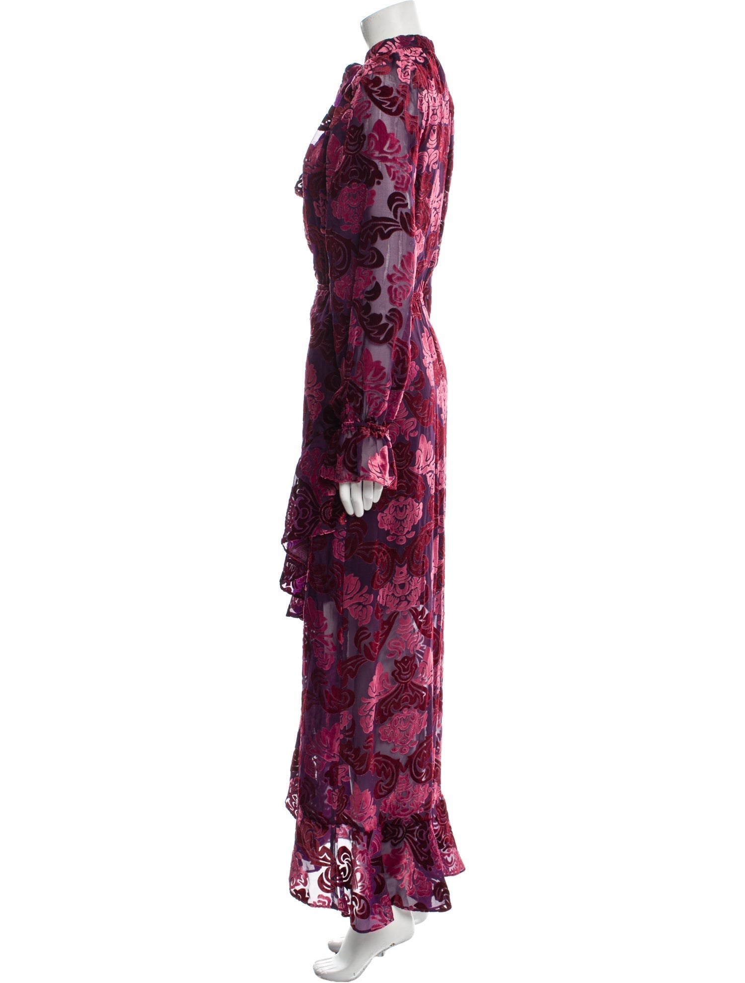 Monique Lhuillier Printed Long Dress