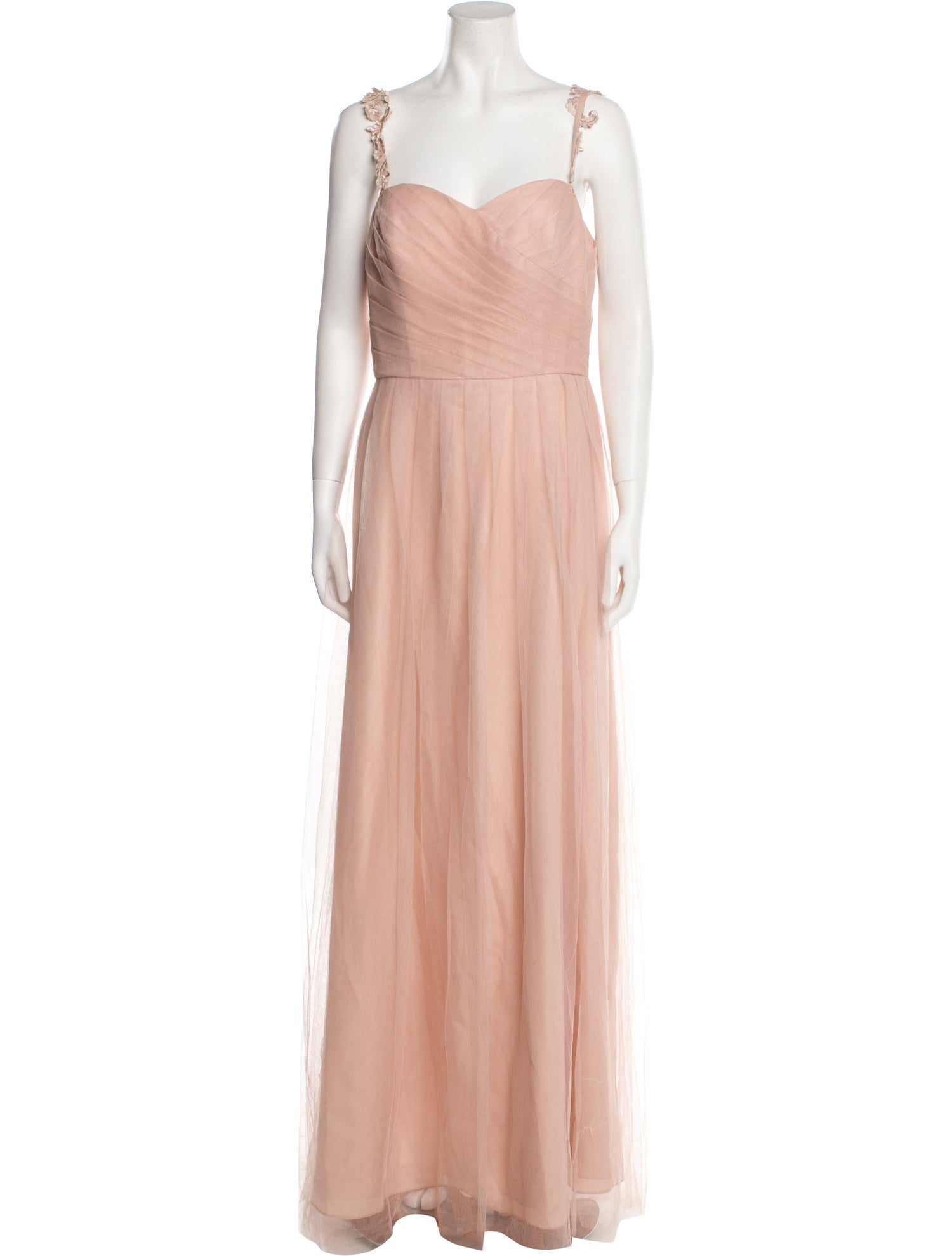 Monique Lhuillier Square Neckline Long Dress