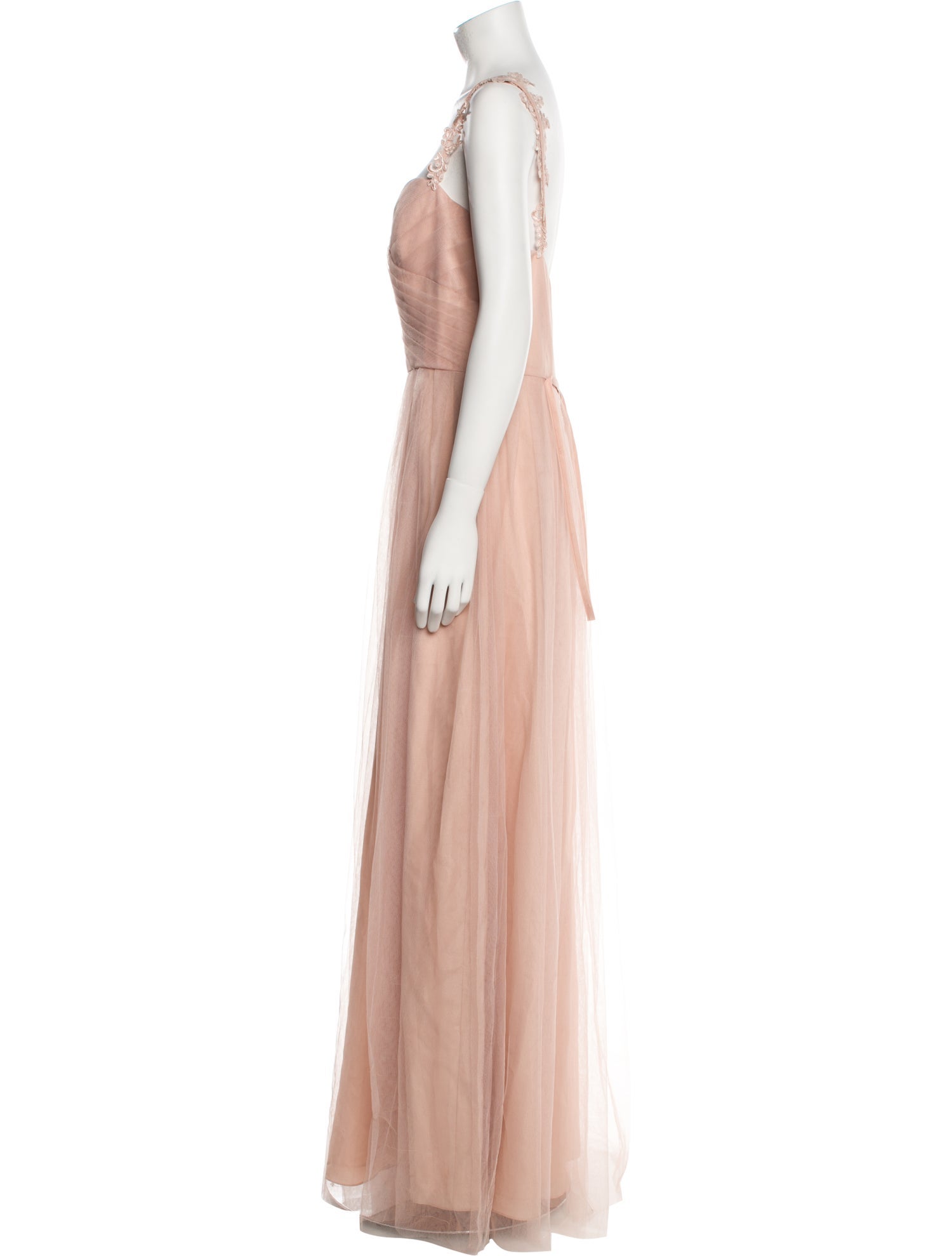 Monique Lhuillier Square Neckline Long Dress