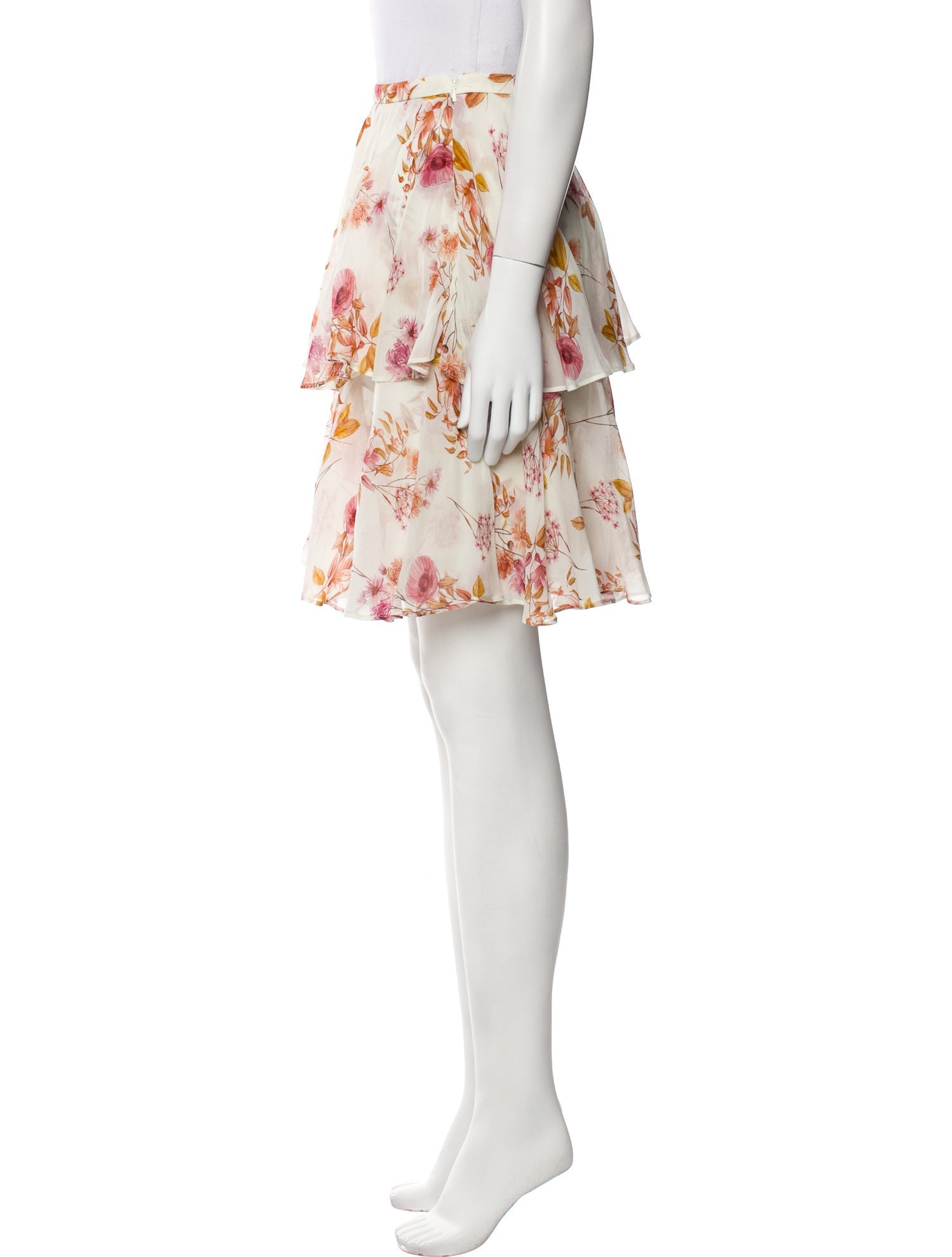 Monique Lhuillier Floral Print Knee-Length Skirt