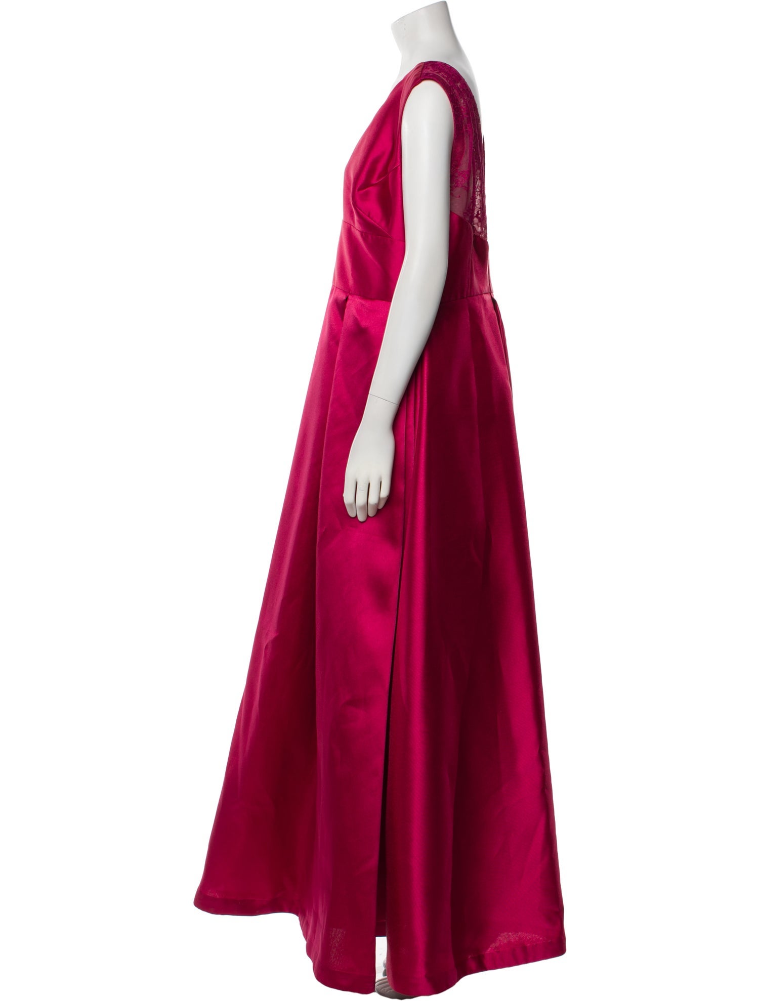 Monique Lhuillier V-Neck Long Dress