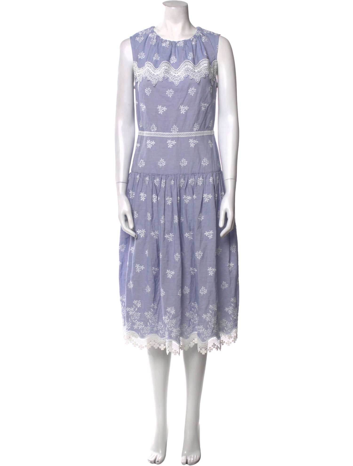 Monique Lhuillier Lace Pattern Midi Length Dress