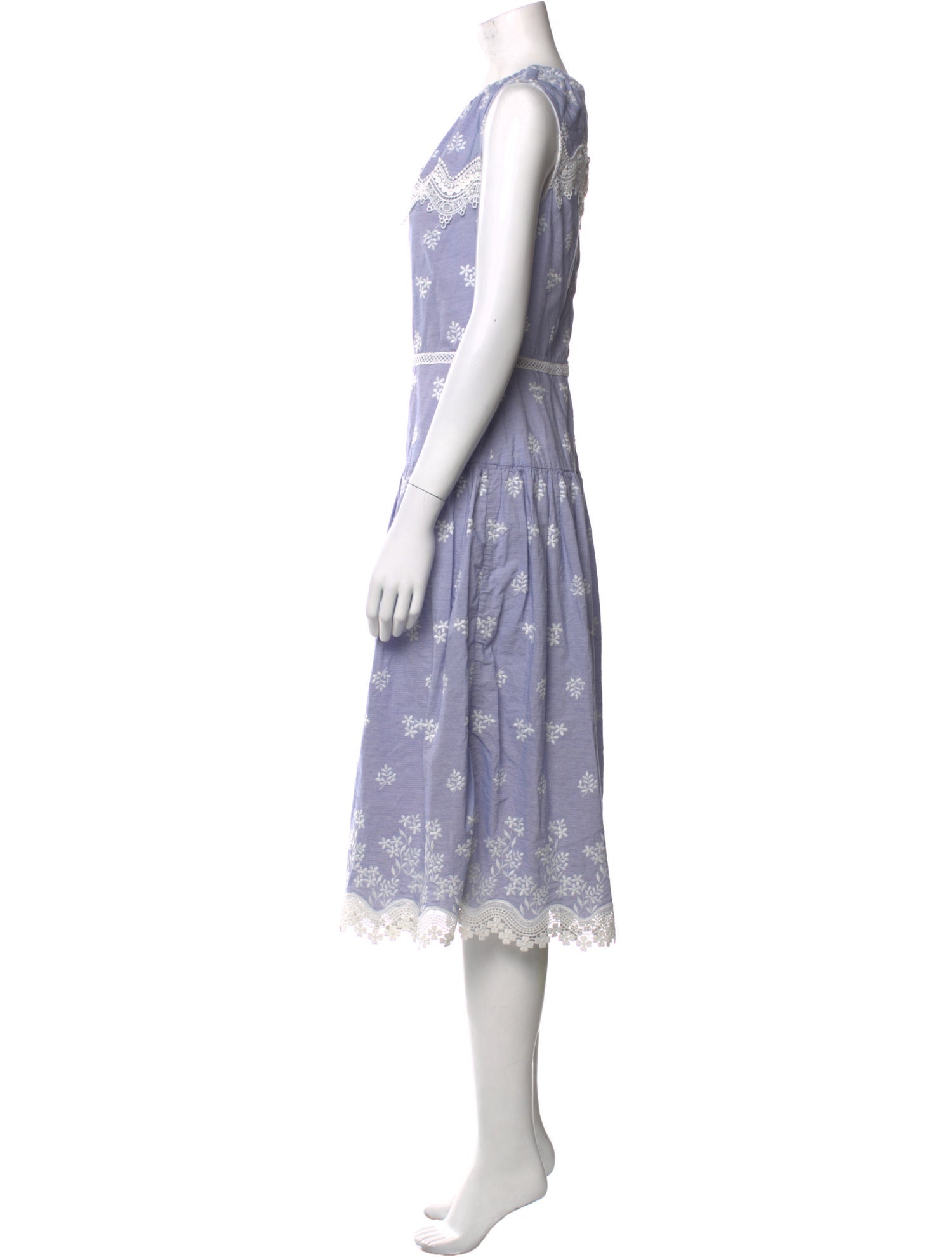 Monique Lhuillier Lace Pattern Midi Length Dress