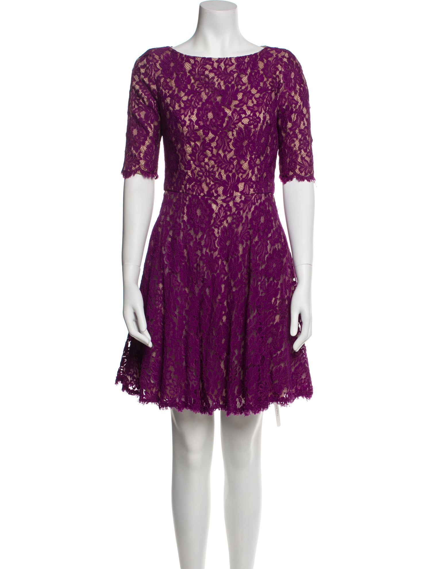 Monique Lhuillier Lace Pattern Mini Dress