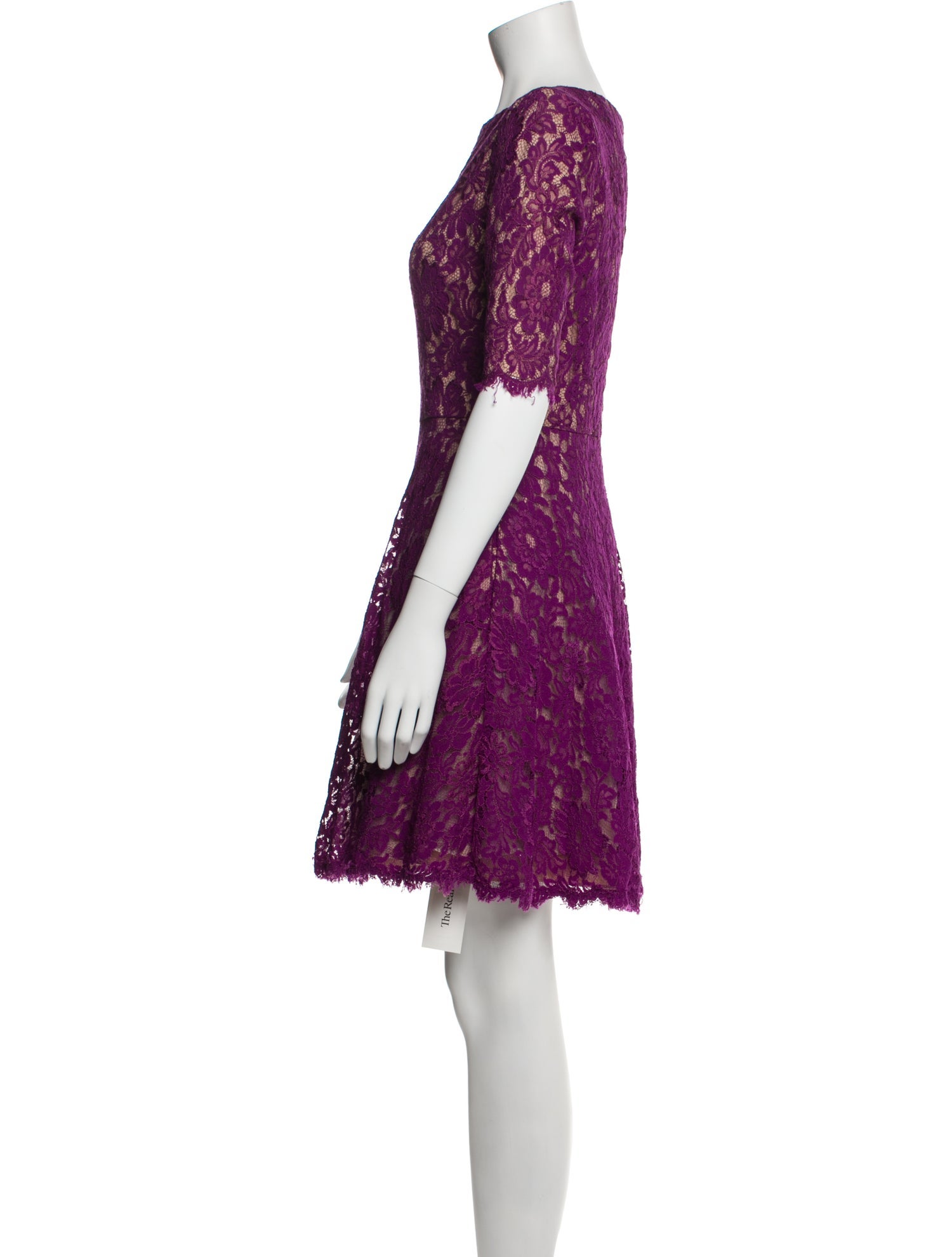 Monique Lhuillier Lace Pattern Mini Dress