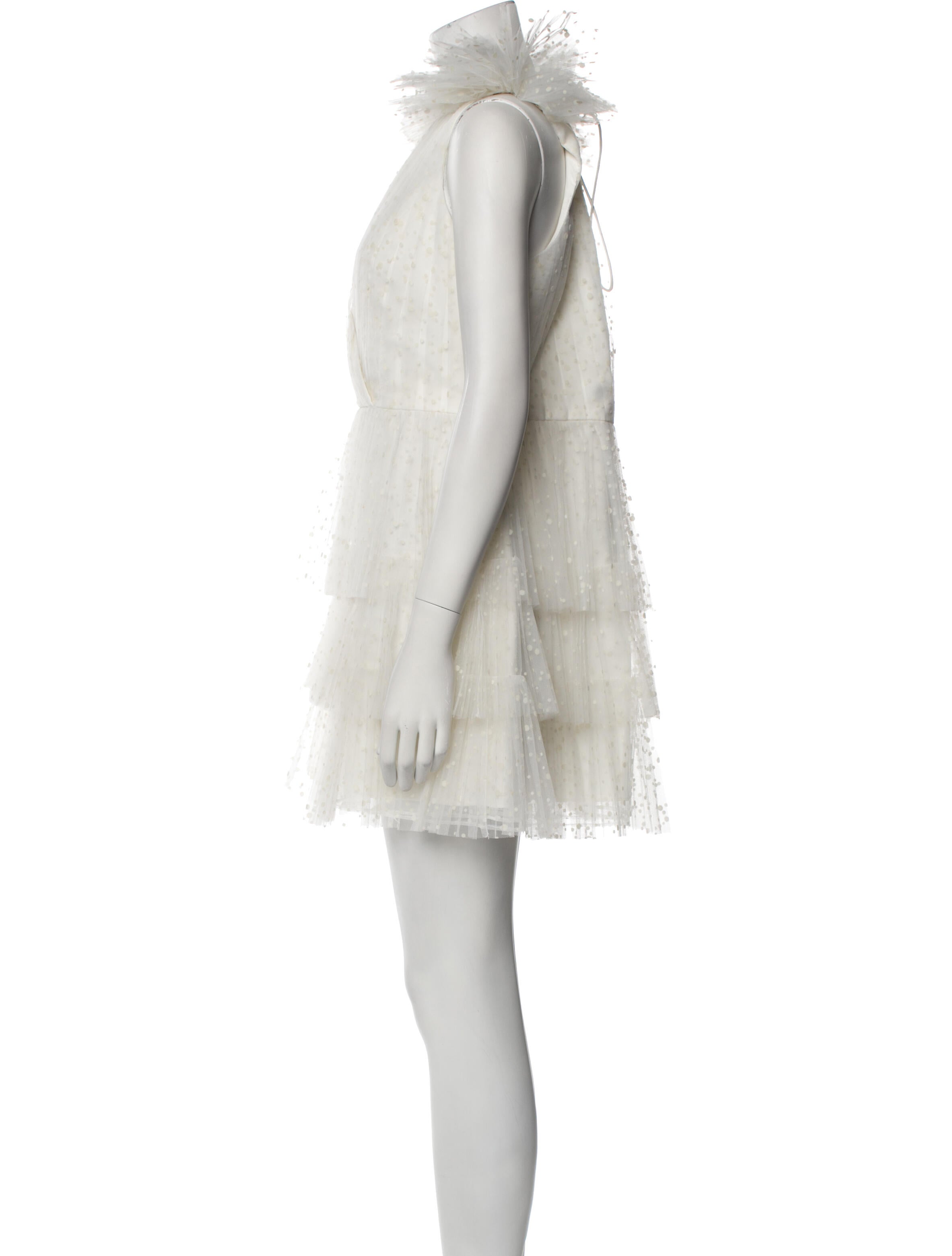 Monique Lhuillier Plunge Neckline Mini Dress