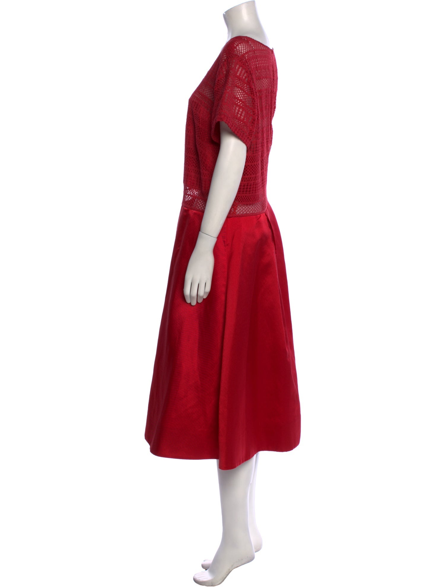 Monique Lhuillier Crew Neck Midi Length Dress