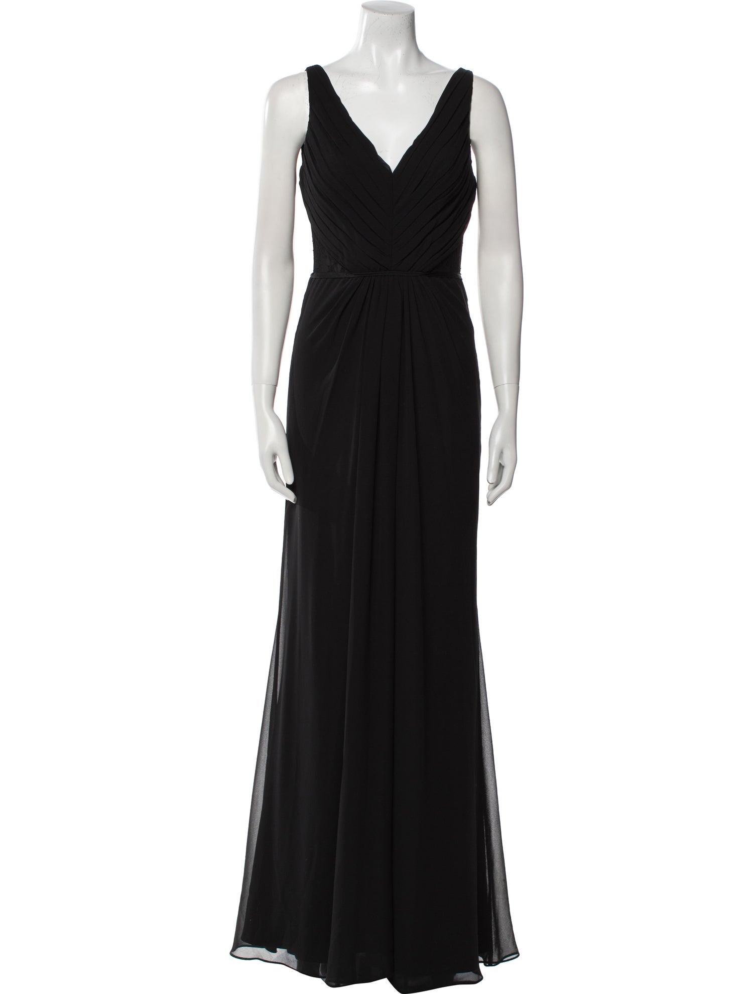 Monique Lhuillier V-Neck Long Dress