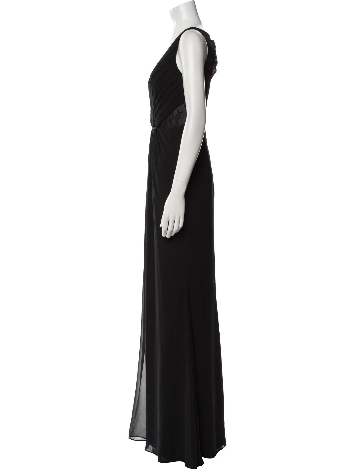 Monique Lhuillier V-Neck Long Dress