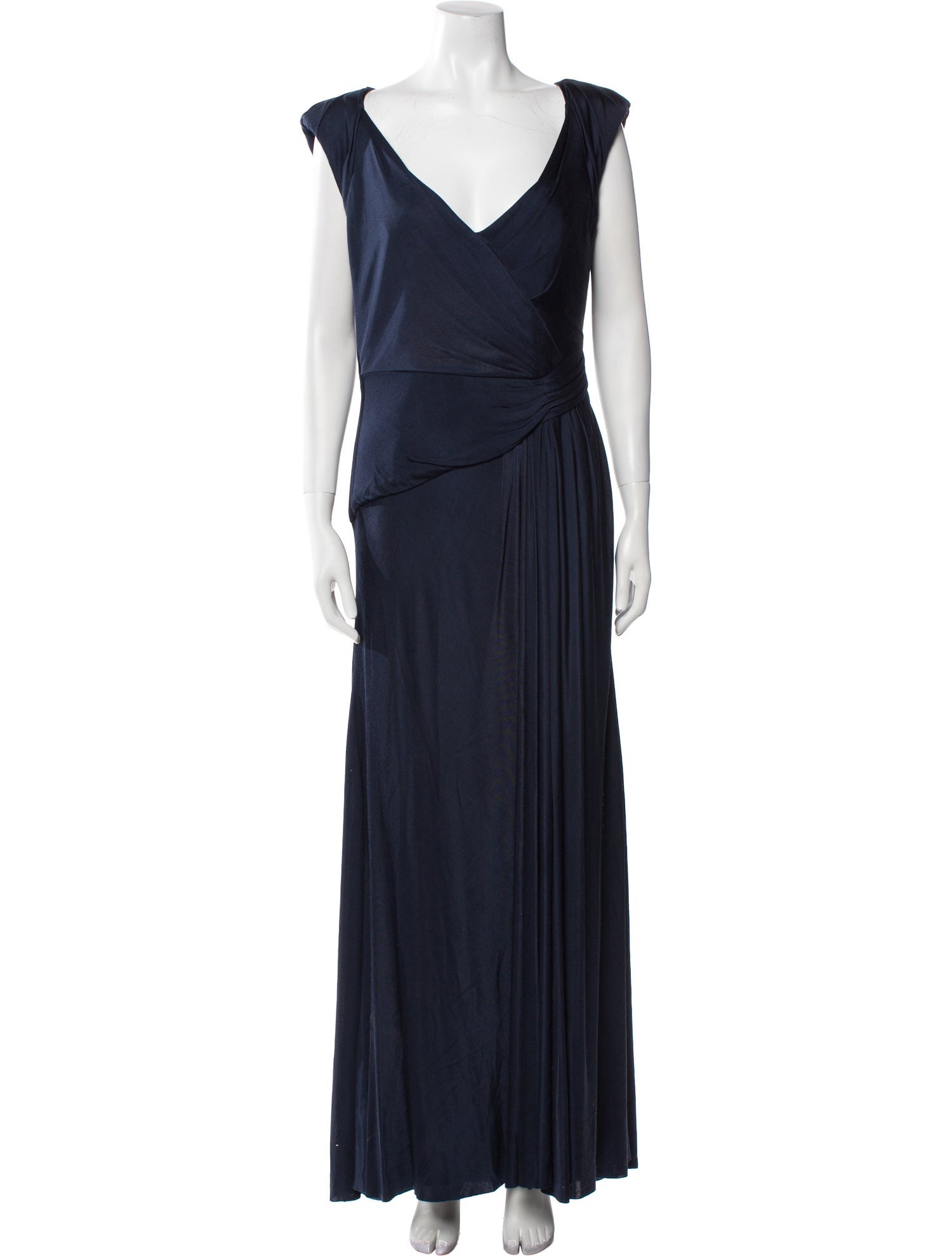 Monique Lhuillier V-Neck Long Dress