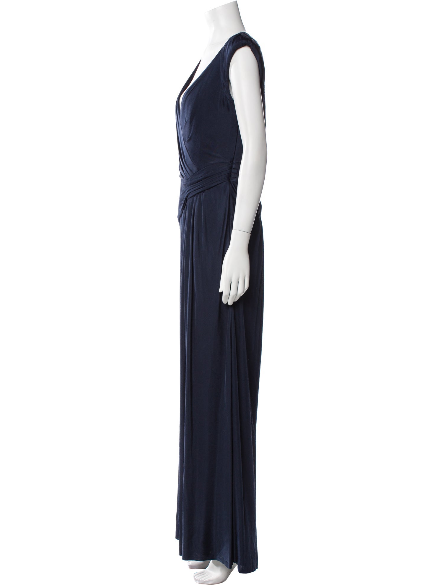Monique Lhuillier V-Neck Long Dress