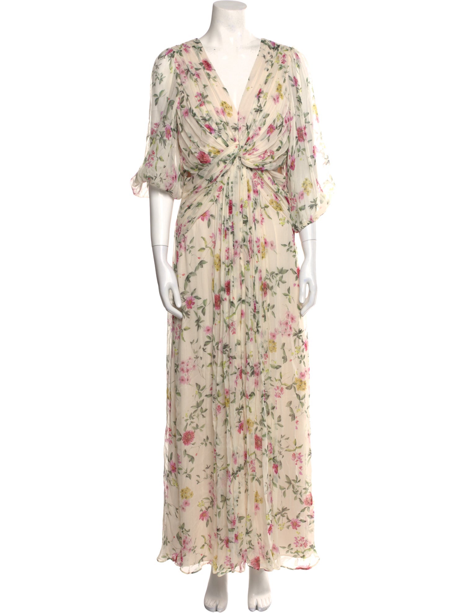 Monique Lhuillier Floral Print Long Dress