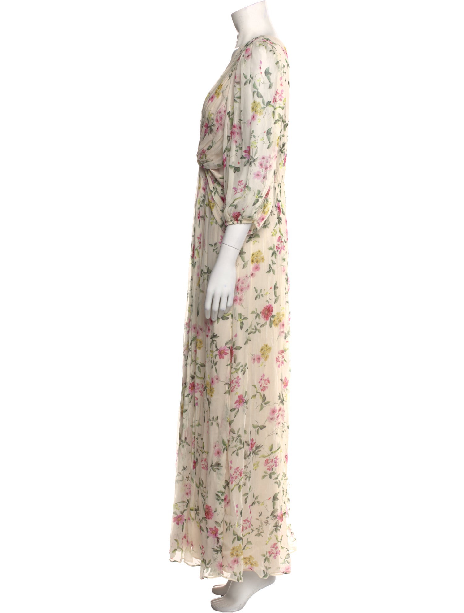 Monique Lhuillier Floral Print Long Dress