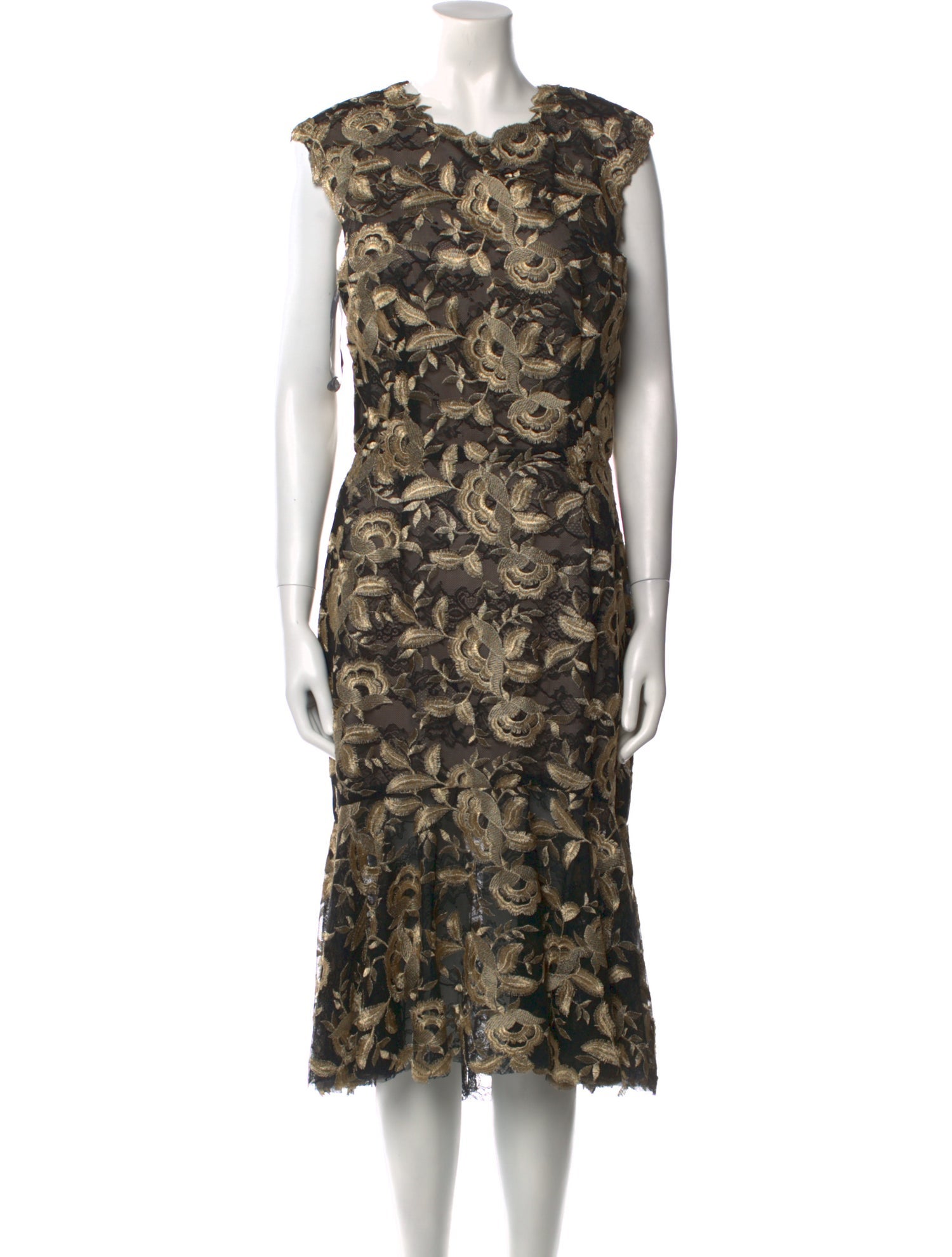 Monique Lhuillier Silk Midi Length Dress w/ Tags